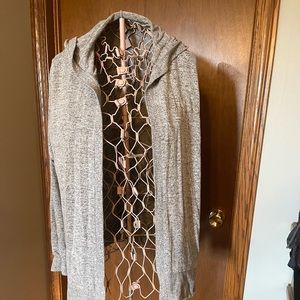 Grey long sleeve sweater with hood from American eagle size small like new
